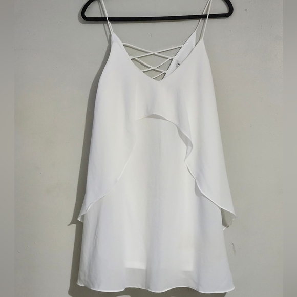 White Ruffled Tiered Sundress with Spaghetti Straps - Picture 1 of 6